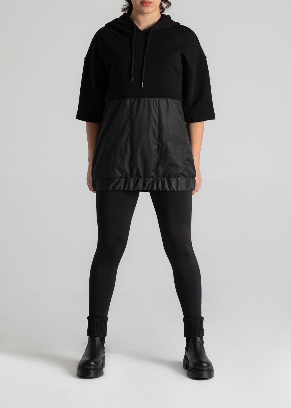 Kapüşonlu Sweat Kırık Siyah kadın sweatshirt