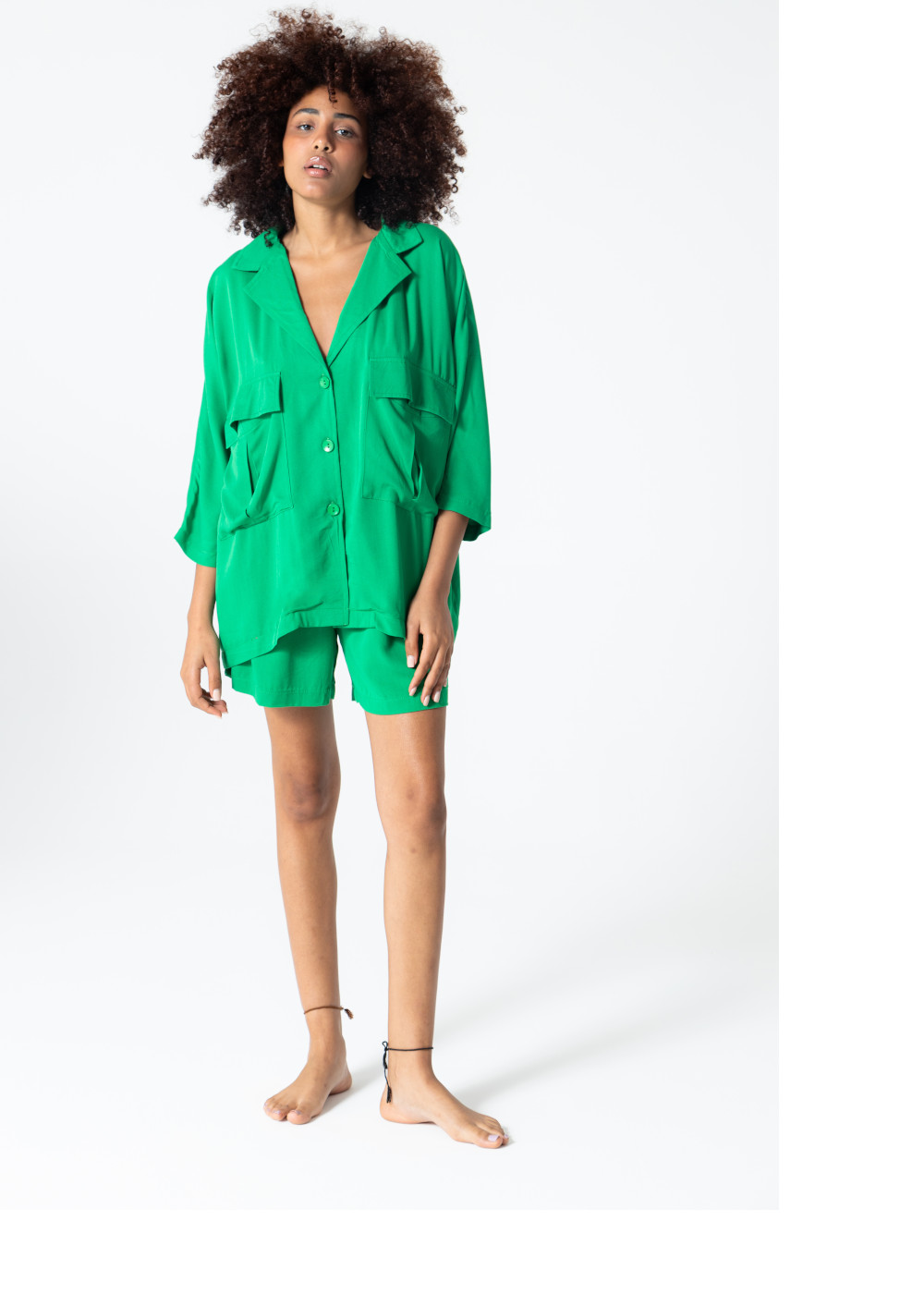 Salaş gömlek beneton yeşili